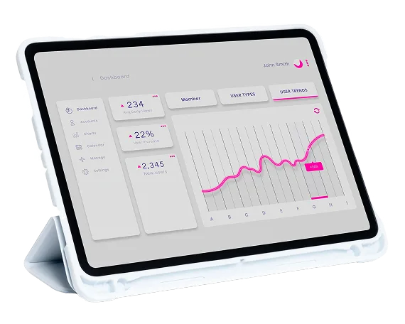 Tampilan dashboard laporan digital buatan Sekolab di tablet