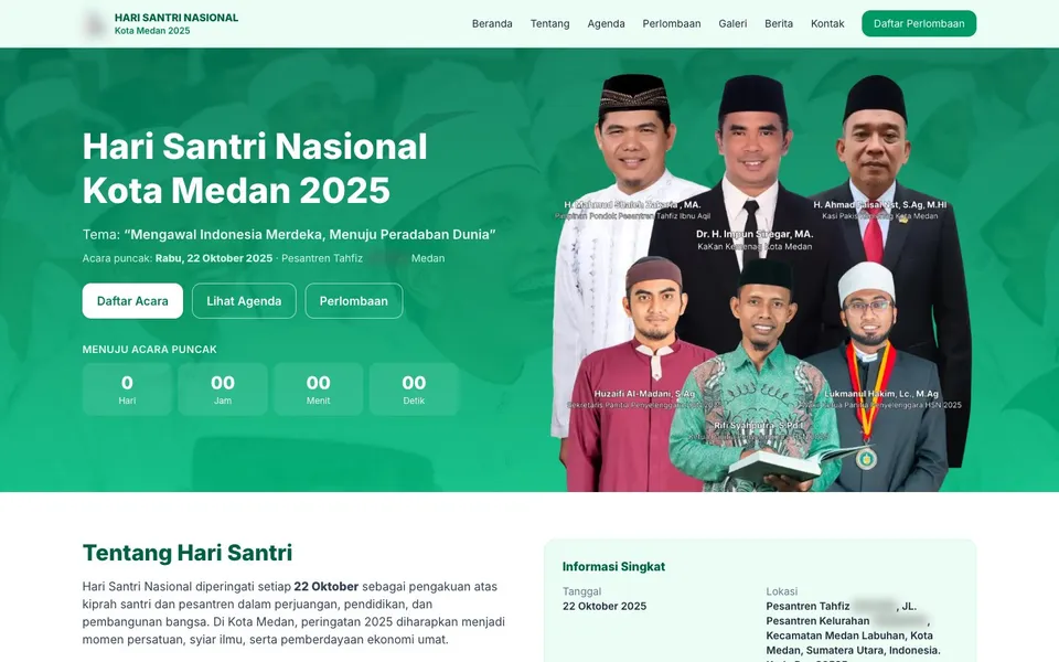 Tampilan Website Event Hari Santri