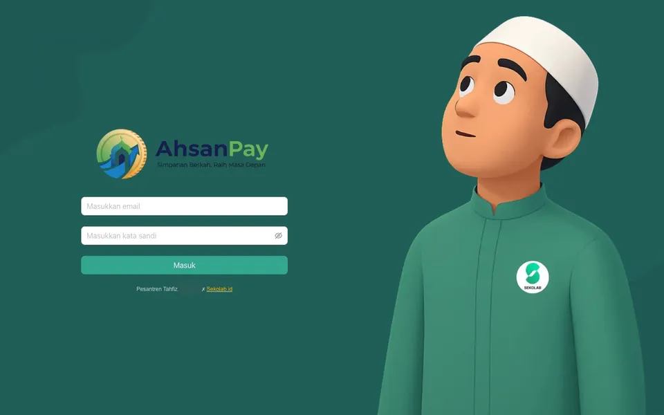 Tampilan Aplikasi Tabungan Santri