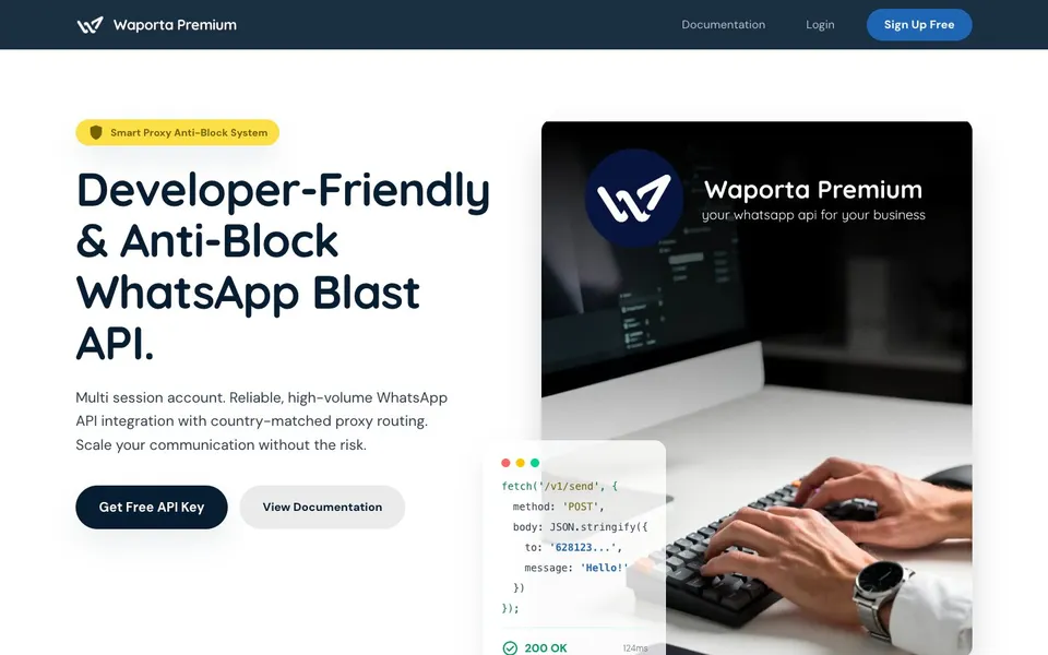 Tampilan Waporta · WhatsApp API Platform